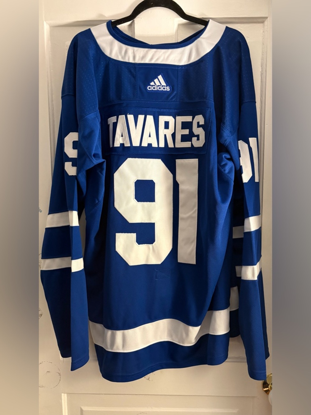 Adidas Blue and White TAVARES #91 Hockey Jersey
